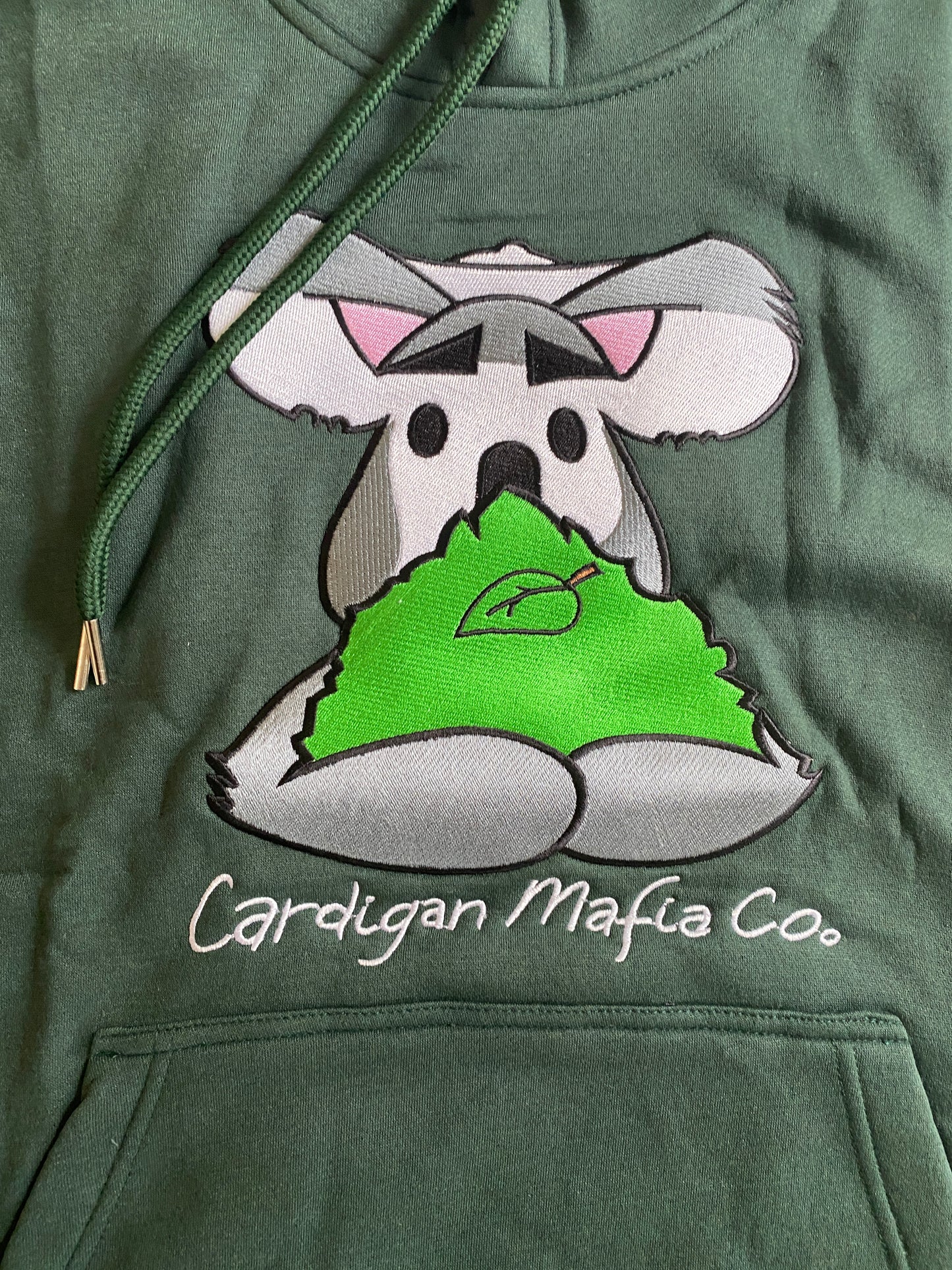 "Desi" (koala) Logo Short Sleeve Hoodie (Spruce-Green)