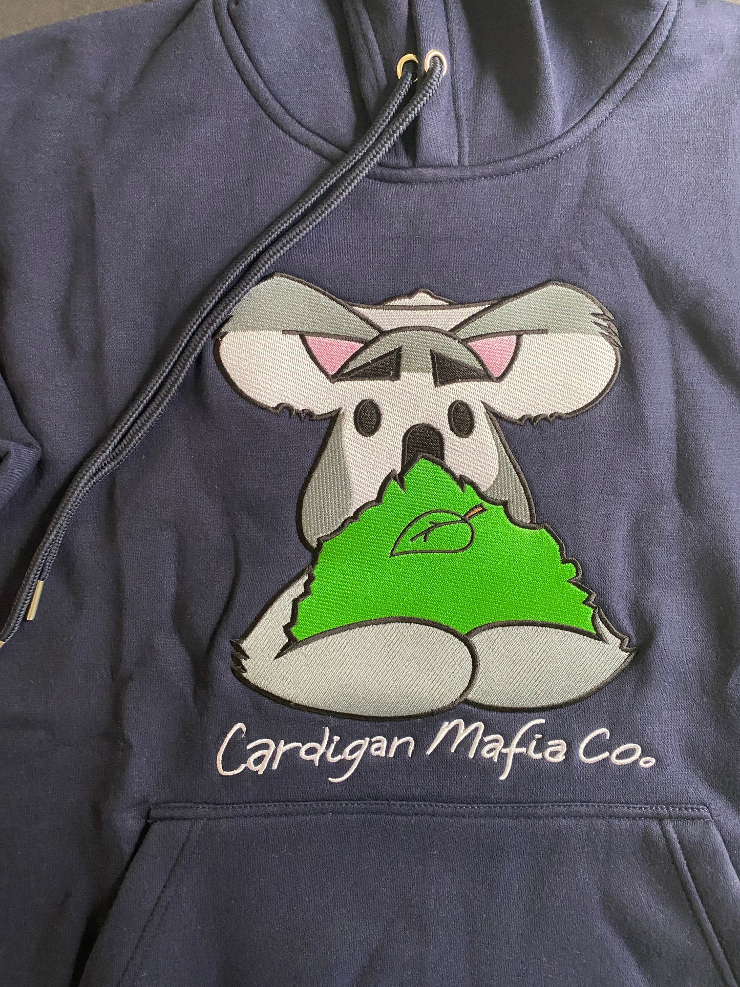 "Desi" (koala) Logo Short Sleeve Hoodie (Navy)
