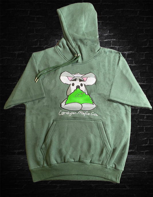 "Desi" (koala) Logo Short Sleeve Hoodie (Spruce-Green)