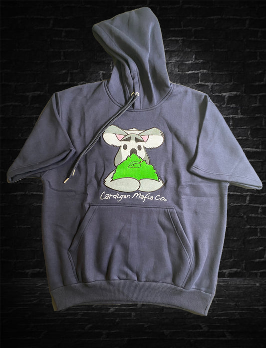 "Desi" (koala) Logo Short Sleeve Hoodie (Navy)